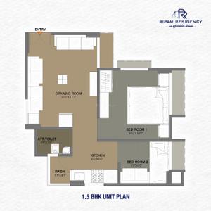 Image of 730 Sq.ft 2 BHK Apartment / Flat for sale in Ripam Residency, New Ranip, Ahmedabad for Rs. 3500000