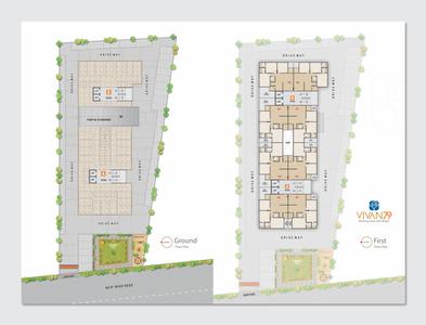 Image of 1440 Sq.ft 2.5 BHK Apartment / Flat for sale in Vivan 79, Zundal, Ahmedabad for Rs. 7200000