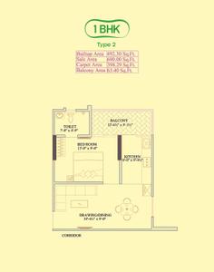 Image of 1134 Sq.ft 2 BHK Apartment / Flat for sale in Vanshdeep The Aura, Jagatpura, Jaipur for Rs. 6545000