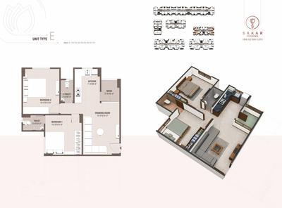 Image of 550 Sq.ft 2 BHK Apartment / Flat for sale in Sakar Residency, Bakrol Bujrang, Ahmedabad for Rs. 3900000