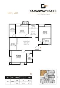 Image of 900 Sq.ft 2 BHK Apartment / Flat for sale in Gokhale Saraswati Park, Kothrud, Pune for Rs. 13900000