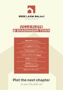 Image of 140 Sq.ft Residential Plot / Land for sale in Sree Laxmi Balaji Township, Shadnagar, Ranga Reddy for Rs. 4000000