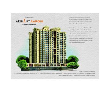 Image of 750 Sq.ft 1 BHK Apartment / Flat for sale in Arihant Aarohi, Shilphata, Thane for Rs. 4100000