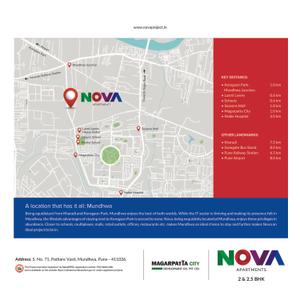 Image of 1456 Sq.ft 3 BHK Apartment / Flat for sale in Magarpatta Nova Residency Wing A To B, Mundhwa, Pune for Rs. 13400000