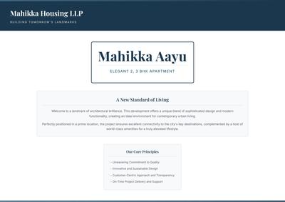 Image of 1413 Sq.ft 3 BHK Apartment / Flat for sale in Mahikka Aayu by Mahikka Housing Llp, Alwal, Secunderabad for Rs. 8450000