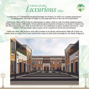 Image of 68 Sq.ft 3 BHK Villa for sale in Savera Palm Green Villas, Sanganer, Jaipur for Rs. 10000000