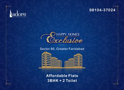 Image of 1000 Sq.ft 3 BHK Apartment / Flat for sale in Adore Happy Homes Exclusive Phase 2, Sector 86, Faridabad for Rs. 6400000