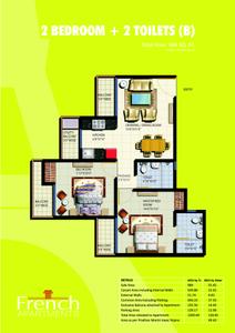 Image of 842 Sq.ft 2 BHK Apartment / Flat for sale in Anthem French Apartments, Noida Extension, Greater Noida for Rs. 7700000