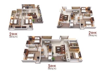 Image of 1350 Sq.ft 3 BHK Apartment / Flat for sale in Akshay Vista, Dhayari, Pune for Rs. 10300000