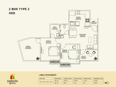 Image of 1152 Sq.ft 3 BHK Apartment / Flat for sale in VJ Yashwin Royal, Vadgaon Budruk, Pune for Rs. 11500000