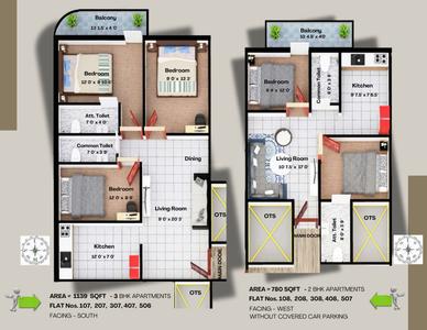 Image of 827 Sq.ft 2 BHK Apartment / Flat for sale in Sai Empire Qube, Perumanttunallur, Chennai for Rs. 5650005