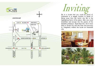 Image of 1405 Sq.ft 3 BHK Apartment / Flat for sale in Asset E Scape, Kakkanad, Kochi for Rs. 6500000
