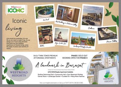 Image of 1313 Sq.ft 3 BHK Apartment / Flat for sale in Westroad Iconic, Rajarhat, Kolkata for Rs. 6200000
