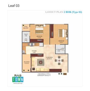 Image of 1060 Sq.ft 2 BHK Apartment / Flat for sale in Shri Sai Town, Lasudia Mori, Indore for Rs. 2600000