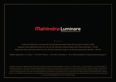 Image of 2300 Sq.ft 3 BHK Apartment / Flat for sale in Mahindra Luminare Phase 3 Tower B, Sector 59, Gurgaon for Rs. 80000000
