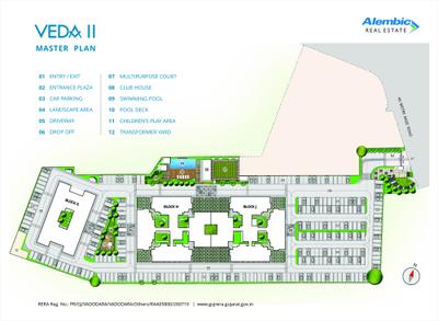 Image of 900 Sq.ft 2 BHK Apartment / Flat for sale in Alembic Veda II, Chhani Jakat Naka, Vadodara for Rs. 6000000