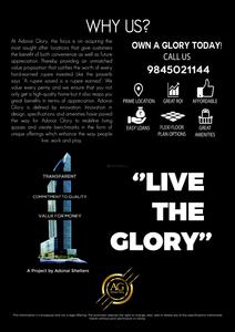 Image of 1300 Sq.ft 2 BHK Apartment / Flat for sale in Adonai Glory, Hennur, Bengaluru for Rs. 8000000