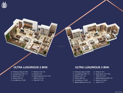 Image of 1031 Sq.ft 2 BHK Apartment / Flat for sale in Prabhas The Sky Tower, Ravet, Pune for Rs. 7700000