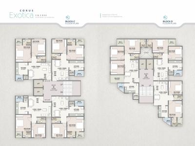 Image of 607 Sq.ft 2 BHK Apartment / Flat for sale in Corus Exotica, Chandlodia, Ahmedabad for Rs. 6400000