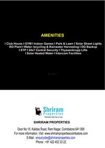 Image of 595 Sq.ft 1 BHK Apartment / Flat for sale in Shriram Sai Shreyas Apartment, Saravanampatty, Coimbatore for Rs. 3500000