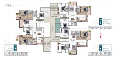 Image of 1600 Sq.ft 3 BHK Apartment / Flat for sale in Winsome Hari Pearlz, Danapur, Patna for Rs. 14000000