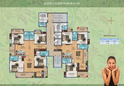 Image of 1850 Sq.ft 3 BHK Apartment / Flat for sale in Mundeshwari Orbit Tower A B C, Danapur, Patna for Rs. 14800000