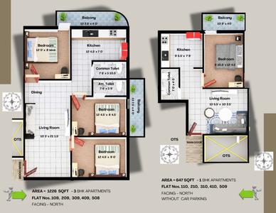 Image of 827 Sq.ft 2 BHK Apartment / Flat for sale in Sai Empire Qube, Perumanttunallur, Chennai for Rs. 5650005