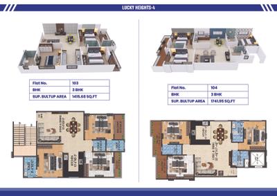 Image of 1940 Sq.ft 4 BHK Apartment / Flat for sale in Vikas Lucky Heights 5, Vaishali Nagar, Jaipur for Rs. 16000000