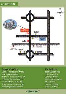 Image of 950 Sq.ft 2 BHK Apartment / Flat for sale in Ganga Ishana Apartments, Kolathur, Chennai for Rs. 7000000