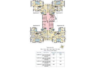 Image of 1951 Sq.ft 3 BHK Apartment / Flat for sale in Sureka Sunrise Heights, Tangra, Kolkata for Rs. 21100000