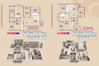 Image of 1150 Sq.ft 2 BHK Apartment / Flat for sale in Elina Liva, Mohammed Wadi, Pune for Rs. 9800000