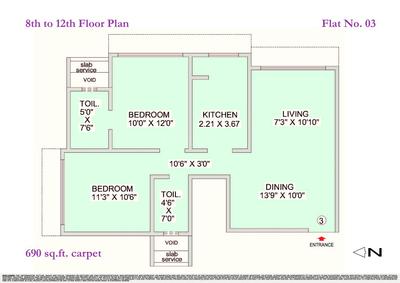 Image of 1310 Sq.ft 3 BHK Apartment / Flat for sale in Mahesh Jai Arati, Chembur, Mumbai for Rs. 36000000