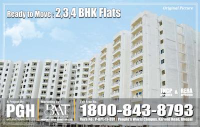 Image of 1450 Sq.ft 4 BHK Apartment / Flat for sale in PGH Peoples High Rise, Ayodhya Bypass, Bhopal for Rs. 5100000