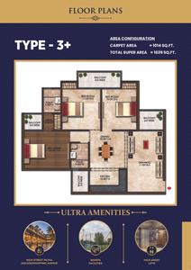 Image of 1635 Sq.ft 3 BHK Apartment / Flat for sale in Apex Sky Height, Sikrod, Ghaziabad for Rs. 13000000