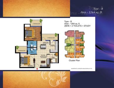 Image of 1264 Sq.ft 2.5 BHK Apartment / Flat for sale in Ekdant Dronagiri Vasundhara, Vasundhara, Ghaziabad for Rs. 13000000