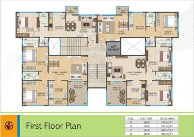 Image of 578 Sq.ft 1 BHK Apartment / Flat for sale in City Next Godavari Residency, Dwarka, Nashik for Rs. 2900000