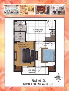 Image of 699 Sq.ft 2 BHK Apartment / Flat for sale in Shri Hari Om Apartment, Mahmoorganj, Varanasi for Rs. 4250000