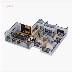Image of 1200 Sq.ft 2 BHK Apartment / Flat for sale in Sainath Pinewood Phase II, Baner, Pune for Rs. 10500000