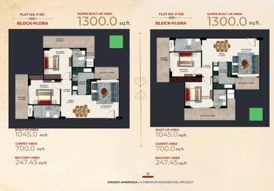 Image of 1150 Sq.ft 2 BHK Apartment / Flat for sale in Awadh Ambrosia, Harhua, Varanasi for Rs. 4485000