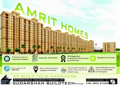 Image of 467 Sq.ft 1 BHK Apartment / Flat for sale in Sudarshan Amrit Homes, Sector 88, Faridabad for Rs. 3000000