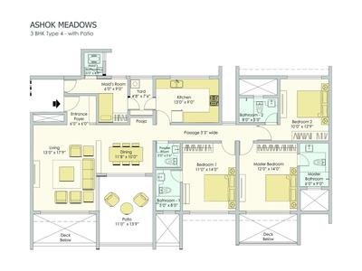 Image of 1510 Sq.ft 3 BHK Apartment / Flat for sale in Ashok Meadows - Hinjewadi, Hinjawadi, Pune for Rs. 15200000