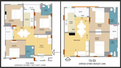 Image of 1454 Sq.ft 3 BHK Apartment / Flat for sale in JVJ Dream Residency, Karolan Ka Barh, Jaipur for Rs. 6200000
