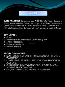 Image of 600 Sq.ft 1 BHK Apartment / Flat for sale in Elite Apartment, Sector 74, Noida for Rs. 2900000