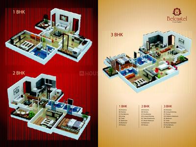 Image of 1109 Sq.ft 2 BHK Apartment / Flat for sale in Sancheti Belcastel Phase II, Mundhwa, Pune for Rs. 8000000