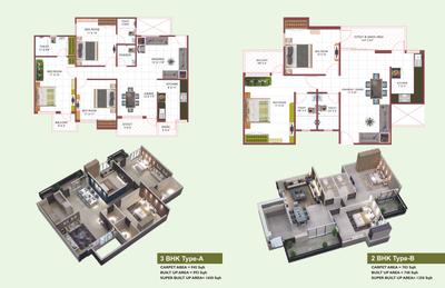 Image of 1980 Sq.ft 3 BHK Penthouse for sale in Asnani Aashima Anupama City Phase 1, Katara Hills, Bhopal for Rs. 5900000