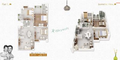 Image of 1480 Sq.ft 3 BHK Apartment / Flat for sale in Purbasa Giriraj Tower, Basishta, Guwahati for Rs. 8700000