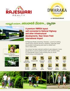 Image of 1800 Sq.ft Residential Plot / Land for sale in Sri Rajeswari Dwaraka, Bhogapuram, Visakhapatnam for Rs. 3600000