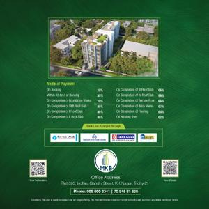 Image of 1250 Sq.ft 3 BHK Apartment / Flat for sale in MKB Nest, KK Nagar, Tiruchirappalli for Rs. 9367000