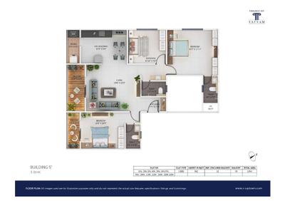 Image of 1500 Sq.ft 3 BHK Apartment / Flat for sale in Tatvam V Uptown D Wing and E Wing, Kiwale, Pune for Rs. 13000000