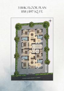 Image of 1158 Sq.ft 3 BHK Apartment / Flat for sale in Lifestyle Portrait, Adyar, Chennai for Rs. 21900000